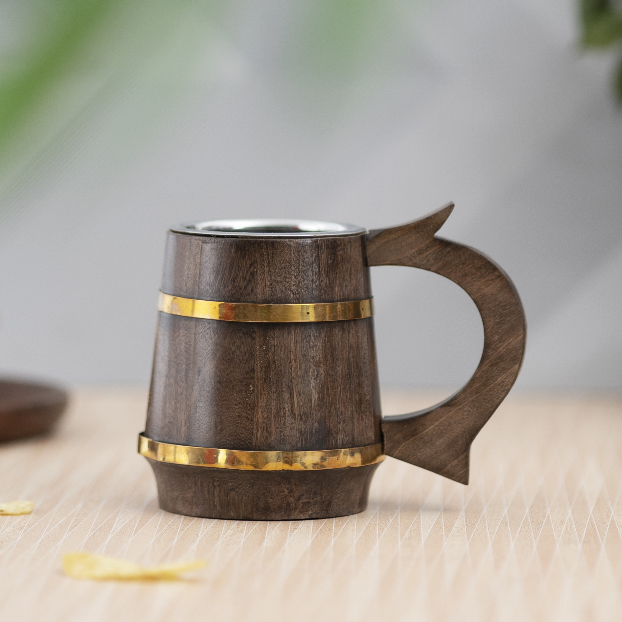 Vintage Handmade Natural Wooden Cup/Mug - Unique For Juice, Beer, Water - One Piece